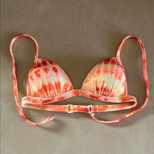 VENUS - Vibrant Orange and White Swim Top